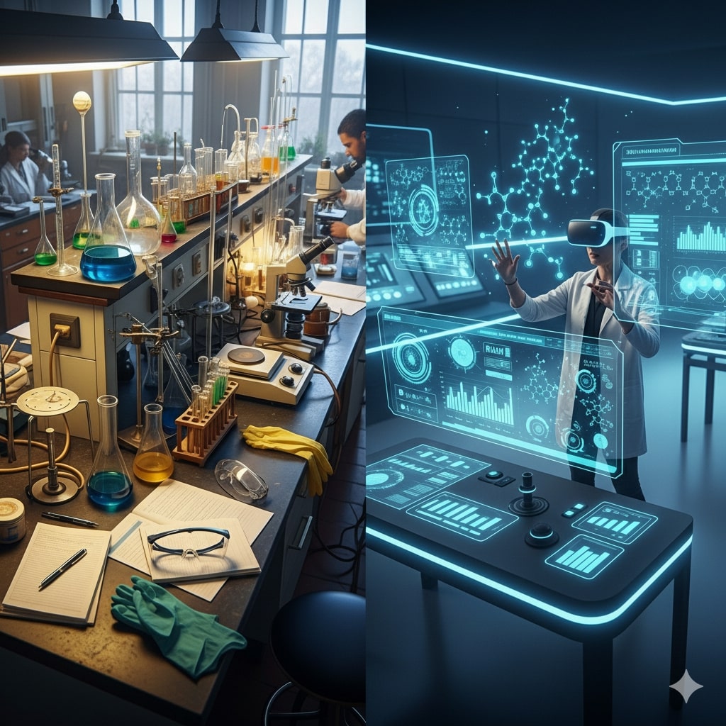 Traditional Pharmacology Lab vs. RJPT Simlab Virtual Pharmacology Lab